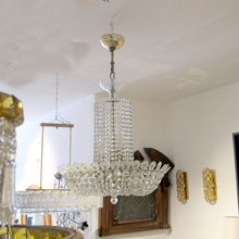 Load image into Gallery viewer, Austrian Art Deco Crystal Basket Chandelier with Faceted Beads, 1930s