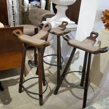 Load image into Gallery viewer, Set of 6 Sculptural Barstools by Sergio Rodrigues in Brazilian Hardwood