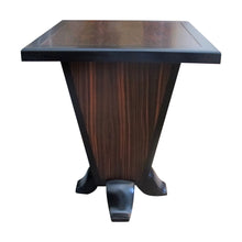 Load image into Gallery viewer, French Art Deco Walnut Veneer Side Table with Inverted Pyramid Base
