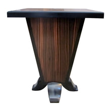 Load image into Gallery viewer, French Art Deco Walnut Veneer Side Table with Inverted Pyramid Base
