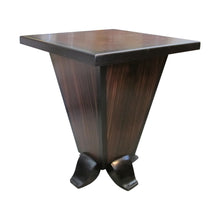 Load image into Gallery viewer, French Art Deco Walnut Veneer Side Table with Inverted Pyramid Base
