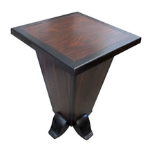 Load image into Gallery viewer, French Art Deco Walnut Veneer Side Table with Inverted Pyramid Base

