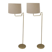 Load image into Gallery viewer, Pair of 1970s Swedish Brass Floor Lamps with Adjustable Swivel Arms
