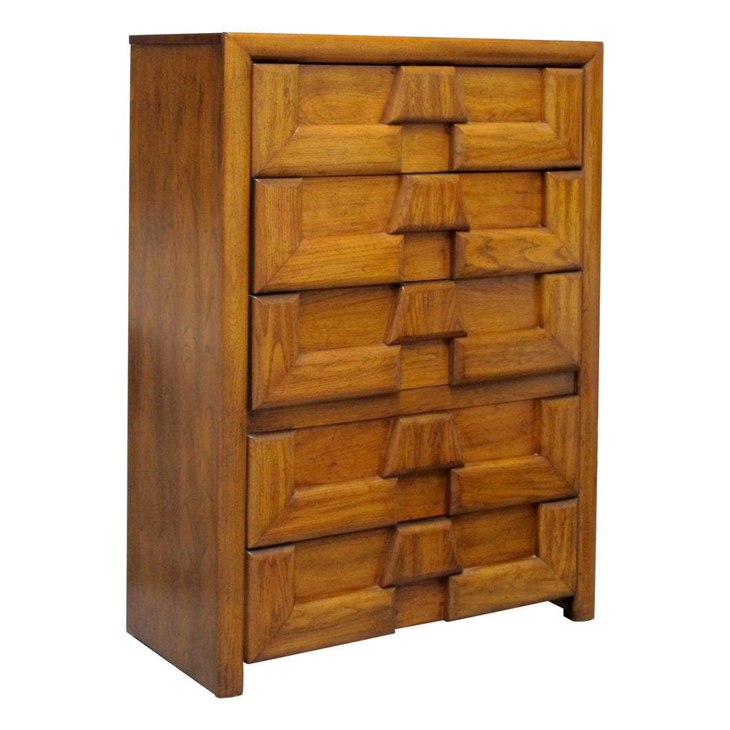 1960s Lane Oak Tallboy Chest of Drawers – Mid-Century Modern, American