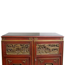Load image into Gallery viewer, 1950s Swedish-made Chinoiserie Drinks Cabinet with Carved Panels
