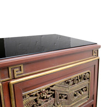 Load image into Gallery viewer, 1950s Swedish-made Chinoiserie Drinks Cabinet with Carved Panels
