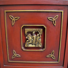 Load image into Gallery viewer, 1950s Swedish-made Chinoiserie Drinks Cabinet with Carved Panels
