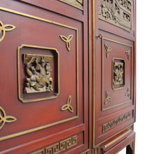 Load image into Gallery viewer, 1950s Swedish-made Chinoiserie Drinks Cabinet with Carved Panels
