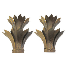 Load image into Gallery viewer, - Pair of Large French Mid-Century Brass Wall Sconces with Stylised Leaf Design, 1950s