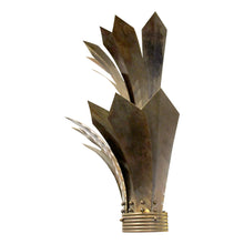 Load image into Gallery viewer, - Pair of Large French Mid-Century Brass Wall Sconces with Stylised Leaf Design, 1950s
