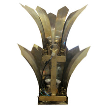 Load image into Gallery viewer, - Pair of Large French Mid-Century Brass Wall Sconces with Stylised Leaf Design, 1950s
