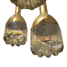 Load image into Gallery viewer, 1970s Belgian Brass and Glass 5-Branch Cascade Chandelier