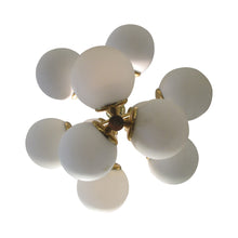 Load image into Gallery viewer, 1970s German Molecular Chandelier with 12 Opal Glass Globes