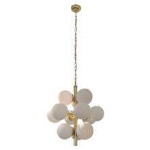 Load image into Gallery viewer, 1970s German Molecular Chandelier with 12 Opal Glass Globes