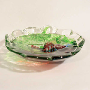 Murano glass bowl with aquarium fusion by Cenedese