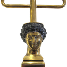 Load image into Gallery viewer, Pair of Mid-Century Spanish Brass Wall Sconces with Sculptural Bust Detail