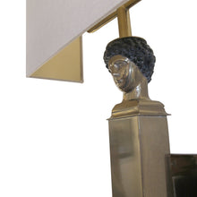 Load image into Gallery viewer, Pair of Mid-Century Spanish Brass Wall Sconces with Sculptural Bust Detail
