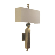 Load image into Gallery viewer, Pair of Mid-Century Spanish Brass Wall Sconces with Sculptural Bust Detail