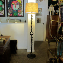 Load image into Gallery viewer, 1950s Belgian Industrial Floor Lamp with Naval Chain Link Base