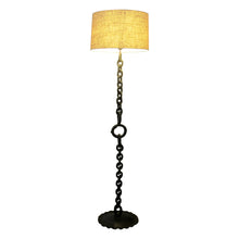 Load image into Gallery viewer, 1950s Belgian Industrial Floor Lamp with Naval Chain Link Base