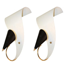 Load image into Gallery viewer, Pair of Riccio wall lights attributed to Gilardi Barzaghi.
