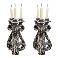 Load image into Gallery viewer, Pair of 1950s Fat Lava Candlesticks by Marius Giuge from Vallauris, French