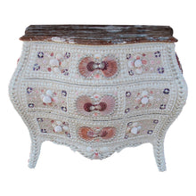 Load image into Gallery viewer, Pair of 1920s Swedish Bombe Chests with Marble Tops and Seashell Embellishment