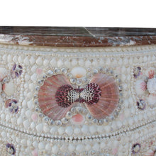 Load image into Gallery viewer, Pair of 1920s Swedish Bombe Chests with Marble Tops and Seashell Embellishment