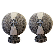 Load image into Gallery viewer, 1960s Elegant Twin Shell Globes with Handcrafted Coastal Art, English