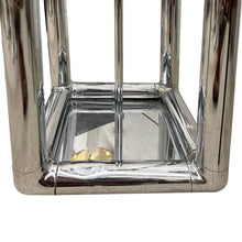 Load image into Gallery viewer, Pair of Tall 1970s Modernist Chrome Floor Lamps, Frosted Glass Cube Shades, English
