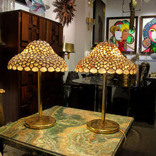 Load image into Gallery viewer, Pair of Large Handcrafted Seashell Table Lamps, 1970s English