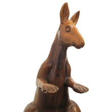 Load image into Gallery viewer, Life-Size Oak Kangaroo Sculpture on Wheels, Spain, 1960s