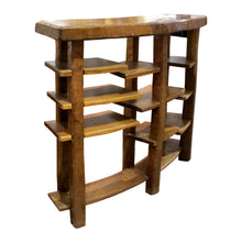 Load image into Gallery viewer, Large Mid-Century Spanish Oak Shelving Unit with Asymmetrical Tiers, 1950s