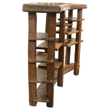 Load image into Gallery viewer, Large Mid-Century Spanish Oak Shelving Unit with Asymmetrical Tiers, 1950s