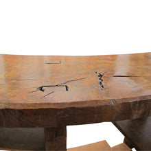 Load image into Gallery viewer, Large Mid-Century Spanish Oak Shelving Unit with Asymmetrical Tiers, 1950s