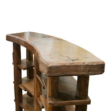 Load image into Gallery viewer, Large Mid-Century Spanish Oak Shelving Unit with Asymmetrical Tiers, 1950s