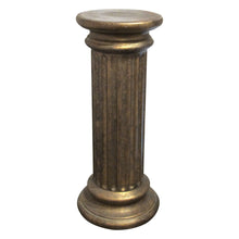 Load image into Gallery viewer, Pair of Bronze Finish Ceramic Fluted Columns – Decorative Pedestals, English