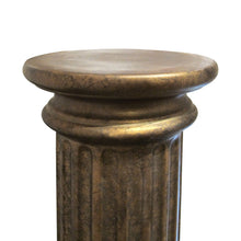 Load image into Gallery viewer, Pair of Bronze Finish Ceramic Fluted Columns – Decorative Pedestals, English