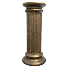 Load image into Gallery viewer, Pair of Bronze Finish Ceramic Fluted Columns – Decorative Pedestals, English