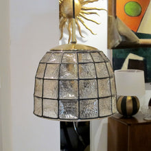 Load image into Gallery viewer, 1960s Glashütte Limburg Pendant Light with Textured Glass Dome, German
