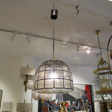 Load image into Gallery viewer, 1960s Glashütte Limburg Pendant Light with Textured Glass Dome, German
