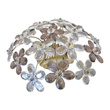 Load image into Gallery viewer, Pair of Maison Bagues Crystal Floral Ceiling Lights, French 1970