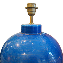 Load image into Gallery viewer, Vintage Blue Ceramic Lamp – Signed L. Drummer, French 1970s