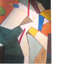 Load image into Gallery viewer, 1970s Italian Large Abstract Geometric Oil on Canvas