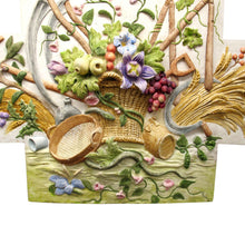 Load image into Gallery viewer, French Plaster  Pediment, Hand-Painted Harvest Design, 1960s