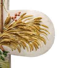 Load image into Gallery viewer, French Plaster  Pediment, Hand-Painted Harvest Design, 1960s