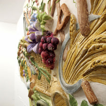 Load image into Gallery viewer, French Plaster  Pediment, Hand-Painted Harvest Design, 1960s