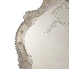 Load image into Gallery viewer, Italian Venetian Mirror, Circa 1930s/40s, Etched Glass with Floral Details