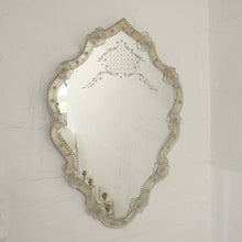 Load image into Gallery viewer, Italian Venetian Mirror, Circa 1930s/40s, Etched Glass with Floral Details
