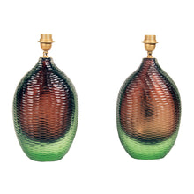 Load image into Gallery viewer, Pair of Murano Battuto glass table lamps